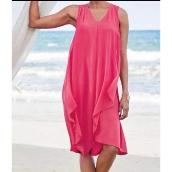 Soft Surroundings Medium Amalfi Dress Lipstick Pink NWT $100 fairy feminine - Picture 1 of 11